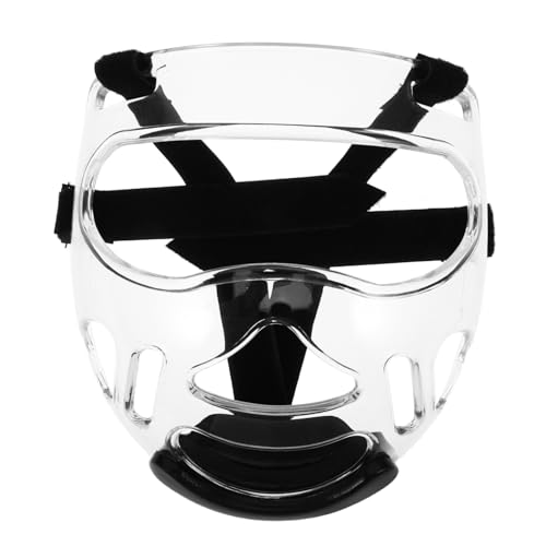 Sosoport Facial Adulto Equipamiento Taekwondo protección Facial Facial de Kickboxing Guardia de la Cara para Taekwondo Lucha Libre plastico Templado Transparent