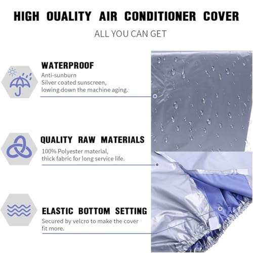 Miniatura 3 de Zkgyus Funda Para Aire Acondicionado Exterior, Cubre Aire Acondicionado Exterior, Impermeable,A Prueba De Nieve,A Prueba De Polvo,Protector Solar 96 X 40 X 70cm