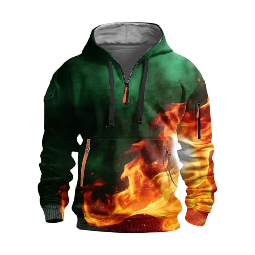 Sudadera con capucha informal con estampado completo y efecto cortavientos 3