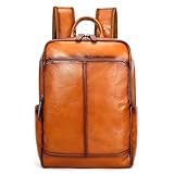 NIUCUNZH Genuine Leather Backpack for Men Travel Daypack Women College School Computer Bag for 15inch Laptop Business
