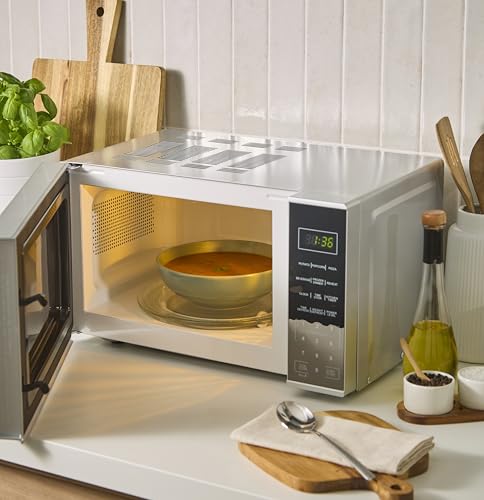 Morphy Richards Digital Microwave with Mirror Glass Door, 20L, Compact, Express Cook, 11 Power Levels, Touch Control, Reheat & Defrost Modes, Glass Turntable, Easy Clean, 800W, Silver, 511442 - Image 5
