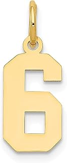 Colar com pingente de ouro amarelo 14 k pequeno número 6 berloques joias finas para mulheres presentes para ela