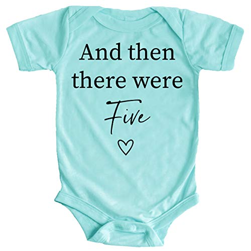 Baby Announcement And Then There Were 5 Heart Baby Big Sister Big Brother Sibling Chill Bodysuit Newborn