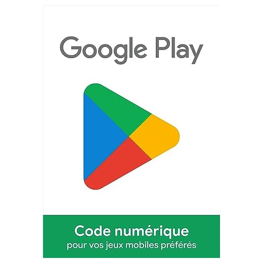 E-carte Google Play 15 € Jeux multijoueurs, de réflexion, grand public et autres (envoi par e-mail ; valable en France uniquement)