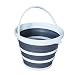Collapsible Plastic Bucket with Handle,Car Wash Bucket,Collapsible Bowls for Camping, Fishing,10L Cleaning Pail, Mop with Handle(Grey)