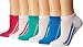 adidas Girl's Cushioned No Show Socks (6 Pack), White/Shock Pink/Bright Blue/Shock Mint/Light Onyx, Large