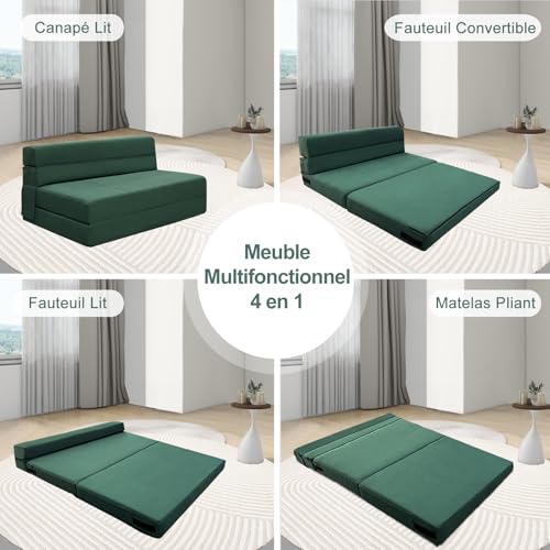 Canapé convertible 2 places matelas pliant ANONER