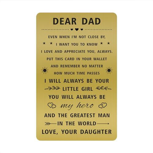 SOUSYOKYO Best Dad Father's Day Card Gifts from Daughter, Personalized