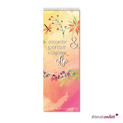 detailverliebt. Cumpleaños colorido Calendario con espiral, calendario para de cumpleaños | Birthday, cumpleaños | con signo (Español) Cover