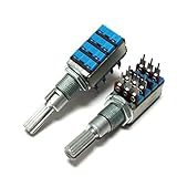 Potentiomètres Potentiomètre 12 mm double arbre, triple unité avec point central B50K section de contrôle extérieur C100KX2 Prune 30 m 1 pièce