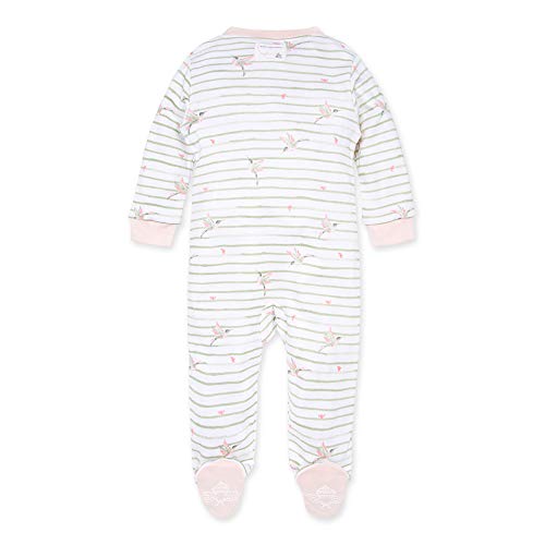 Image of Burt's Bees Baby unisex-baby Sleep & Play, Organic One-piece Romper-jumpsuit Pj, Zip Front Footed Pajama