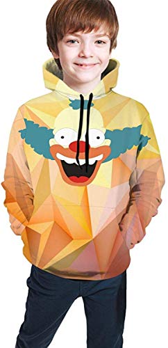 Kinder Kapuzenpullover Sweatshirt, Krusty The Clown Fit Teen Hooded Sweater Black