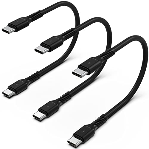 Cable USB C a USB C de 0,3 m, corto, 3 paquetes de 60 W, USB C, cable de carga rápida PD tipo C, compatible con Samsung Galaxy S22 S21 S20, iPad Pro, MacBook, Google Pixel 6, Huawei, Xiaomi Cover