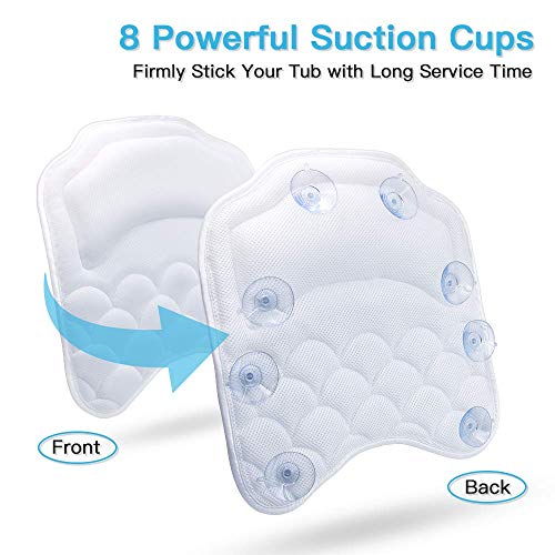 Beautybaby Bathtub Spa Pillow Bath Pillows For Tub, With Non-Slip 8 Large Strong Suction Cups, Free Machine Washable Bag #TOP5