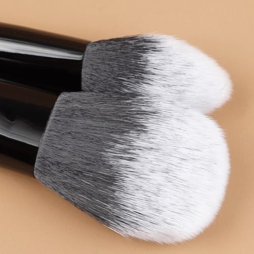 Ensemble pinceaux maquillage 14 pièces avec manche noir brillant ergonomique - 7
