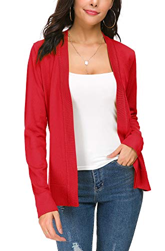 Image of EXCHIC Women's Long Sleeve Open Front Cardigan Sweater Lightweight Casual Knit Sweaters