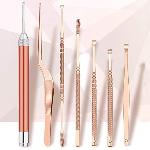 Ear Cleaner, Earwax Removal Kit, Earwax Removal Tools Safely and Gently Cleaning Ear Canal at Home, Exfolimates, Earwax Cleaners, Ear Cleansing Tool 7 Set with Storage Box