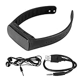 Ouitble Diktiergerät-Uhr, HD-Rauschunterdrückung, sprachaktivierter MP3-Player, digitaler Rekorder, Armband mit Display für Besprechungen, Vorträge, ABS-Material, 130-mAh- (Schwarz)