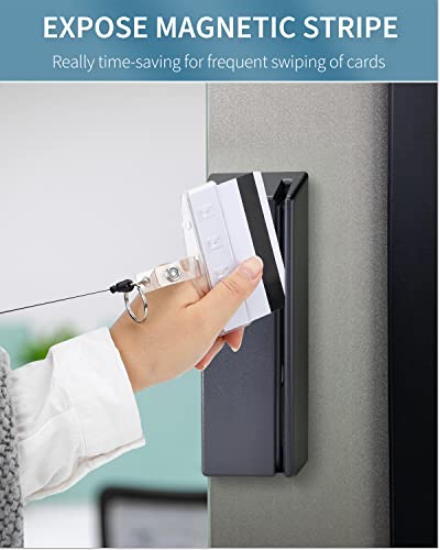 Pawfly Horizontal Half Card Badge Holders With Grippers Hard Transparent Protectors Sleeves Frosted Pouches For Pos Magnetic Swipe Cards Ids Credit Cards And Passes, 5 Pack #TOP3