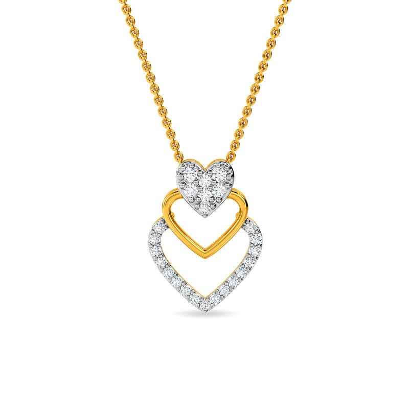 Image of KISNA JEWELS 18K BIS Hallmark Pure Yellow Gold & SI Real Diamond Pendant for Women