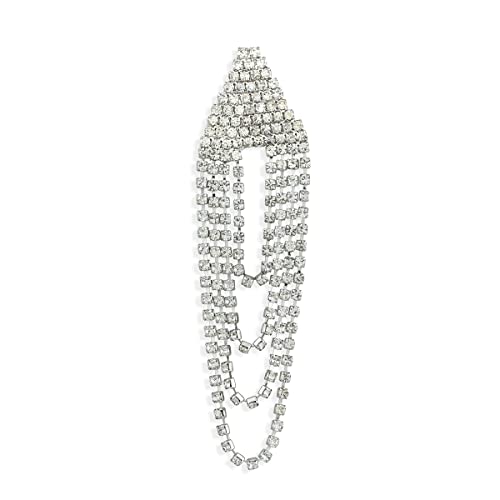 Stunning Rhinestones Studded Contemporary Multilayer Dangle Earrings