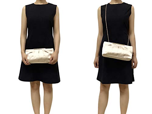 CHARMING TAILOR Clutch Evening Bag Elegant Pleated Satin Formal Handbag Simple Classy Purse for Women - Image 8