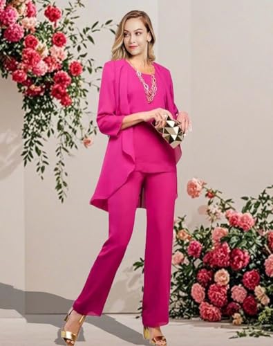 Elegant Black 3-Piece Mother of the Bride Pant Suit | Plus Size Chiffon Formal Wedding Guest Outfit - Image 4