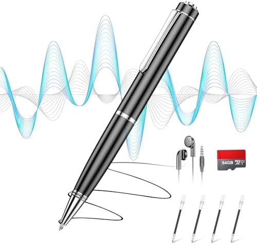 Digital Voice Recorder - Voice Activated Recorder with Noise Reduction for Lectures Meetings Classes, Professional Sound Audio Recorder Dictaphone Tape Recording Device with Playback (64GB)