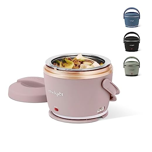 Crock-Pot 20-Ounce Electric Lunch Box, Portable Food Warmer, Blush Pink | Perfect for Travel, Car, On-the-Go | Spill-Free, Dishwasher-Safe