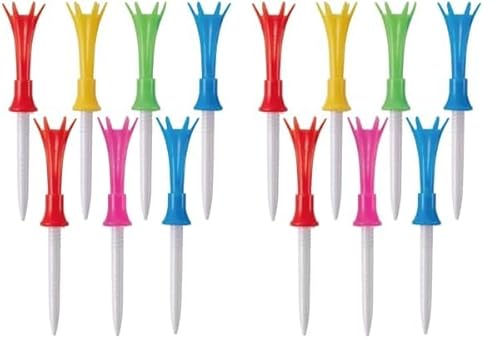 【星野陸也プロ使用ティー】ダイヤゴルフ(DAIYA GOLF) トマホークティー ロング 7本入 高さ調節可能 飛距離アップ 高耐久 折れにくい 見つけやすい ゴルフ規則適合 日本製 ティーアップ高40~50mm TE-516 B カップ部カラー (× 2