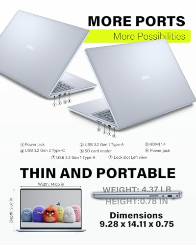 Image of Dell 16 Laptop Touchscreen Business Computer - Intel 10-Core 7 150U(up to 5.4GHz), 16'' FHD+ Touch Dsiaplay, Backlit KB, Fingerprint, Windows 11 pro, 32GB DDR5 RAM, 1TB SSD