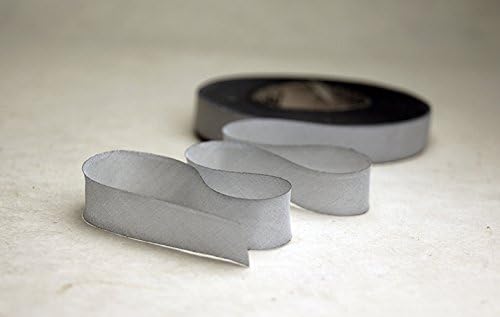 1" (24mm) Hand Dyed Silk Ribbon bias Cut 6 Yard Cutting - Color 532 Light Grey