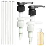 4 Stück Dosierpumpe,Universelle Seifenspender Aufsatz,Wiederverwendbar Pumpaufsatz Shampoo,Sirup Spender Derdosierpumpe (Enthält vier Kunststoffröhrchen)Pumpspender Pumpkopf für 28/410 Gewindebehälter
