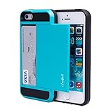 iPhone SE Wallet Case, iPhone 5/5s Wallet Case, iLuvCell® Protective Wallet (Credit Card) Cover Case for iPhone SE/5/5s (Blue)