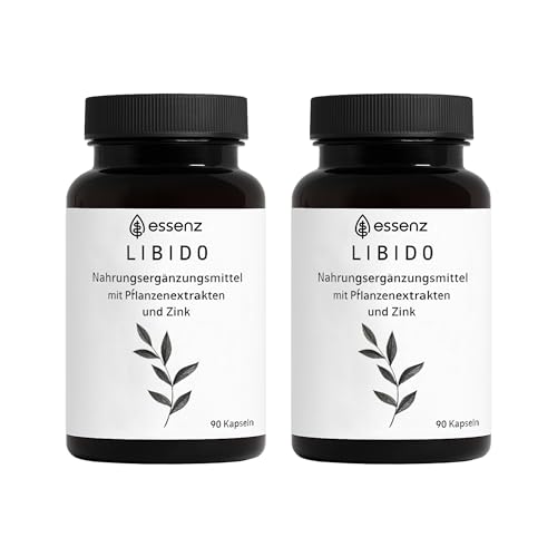 ESSENZ - Libido 2x90 Kapseln - Libido Kapseln mit Macawurzel-Pulver, Ashwagandhawurzel- & Bockshornkleesamen-Extrakt. Zur Förderung der Vitalität & Leistungsfähigkeit