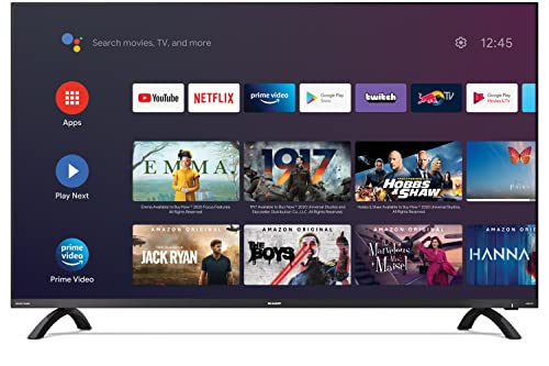 SHARP 50DL6EA Android TV 126 cm (50 Zoll) 4K Ultra HD LED Fernseher (Smart TV ohne Rahmen, Harman Kardon, Google Assistant) [Modelljahr 2021]