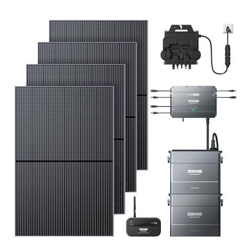 Zendure Solar Power System, Home Solar Energy Storage System Plug and Play Power Generator, 1800W Solar Input, 1200W Output, 3840Wh LFP Battery, 1640W Solar Panel, 900W Microinverter, Smart Meter