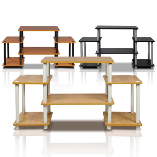 Furinno Turn-N-Tube No Tools Entertainment Tv Stands, Beech/White #TOP3