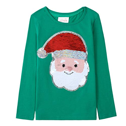 Image of Christmas Shirts for Girls and Boys Flip Sequin Santa Christmas Tree Kids T-Shirt Clothing