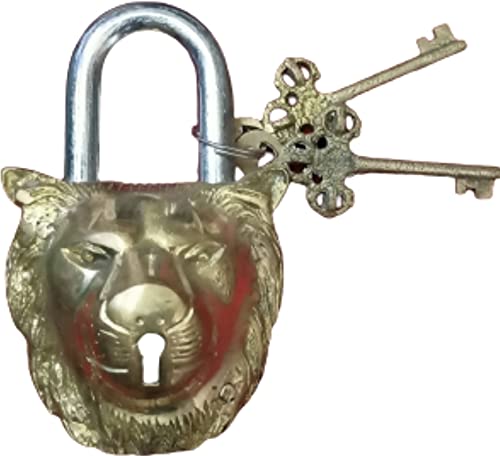Lion en laiton pur forgé main pour une décoration de maison élégante et sécurisée
