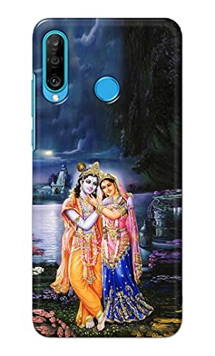 Image of Printed Hard Back Cover Case for Huawei P30 Lite | Huawei Nova 4e Back Cover (Radha Krishna) -1803