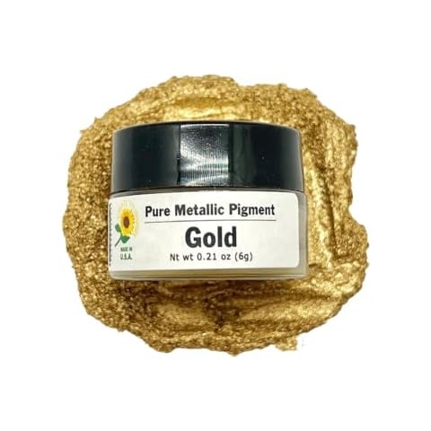 Sunflower Sugar Art 24k Gold Highlighter Dust Food Coloring - Pure Metallic Luxury Gold Baking Stuff for Cake Decoration, Fondant and Gumpaste - 6g High Shine, Non-Toxic Cake Accessories Cover