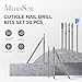 MelodySusie 10pcs Nail Drill Bits Set, 3/32 Inch Diamond Cuticle Nail Bits Kit for Nail Drill E-File, Manicure Pedicure Remover Tools for Acrylic Gel Nails, Salon Home Nail Care Supplies, Silver