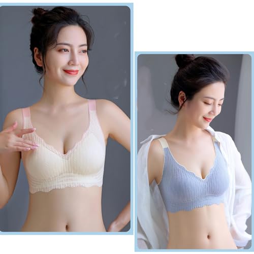 2pcs Jelly Gel Shaping Bra,Wireless Push up lace Bra,Sports Breathable and Comfortable Bra2
