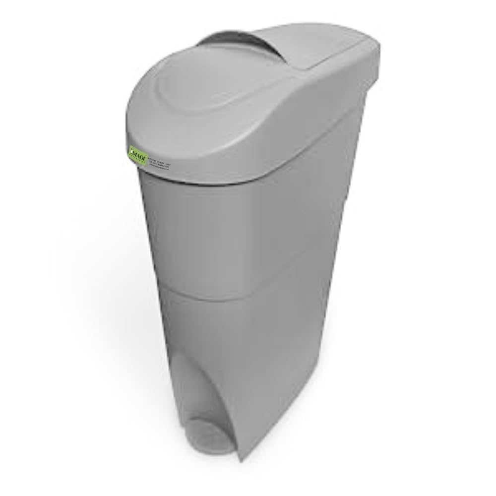 Lady Sanitary Pad Disposal Faminine Hygiene Peddle bin 18 ltr | Sleek Plastic ABS Step-On Lady Sanitary Bin Paddle- SL 1800 Series (Gray)-image-46