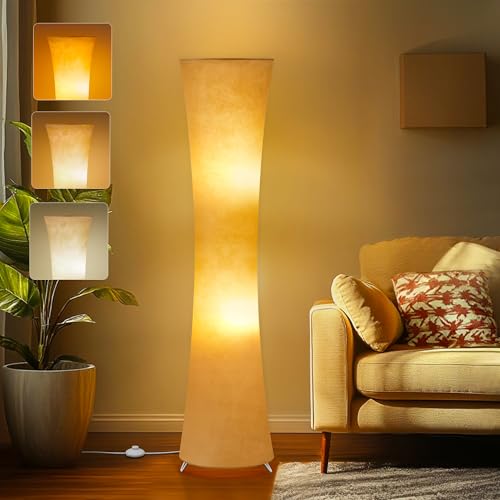 GyroVu 46" Modern LED Floor Lamp with Fabric Shade
