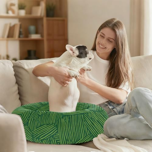 Lit pour chien et chaton à rayures vertes S couchage premium - 7