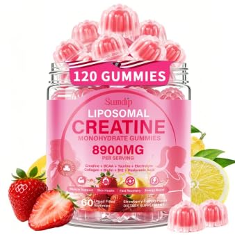 Creatine Gummies for Women with Collagen, BCAA, Vitamin B12, 120 Count