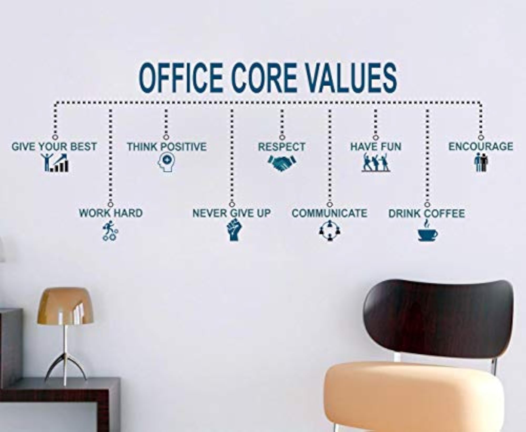 Office Core Values Medium Vinyl Wallsticker