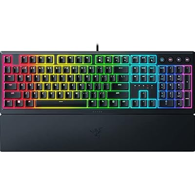 Razer Ornata V3 Gaming Keyboard: Low Profile Keys - Mecha Membrane Switches - UV Coated Keycaps - Backlit Media Keys - 10 Zone RGB Lighting - Spill Resistant - Magnetic Wrist Wrest - Snap Tap